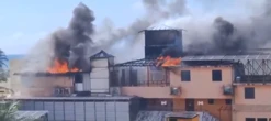 Incêndio atinge hotel em frente à praia de Stella Maris neste domingo