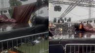 Temporal com granizo destrói palco e encerra apresentação de Xanddy em Milão