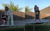 Menina de 10 anos salva o irmão de engasgar durante brincadeira em trampolim; VÍDEO