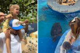 Zé Felipe leva filhos para Projeto Tamar na Praia do Forte; veja fotos