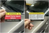 'Você parou igual idiota': cartão no para-brisa com recado debochado vira hit e negócio lucrativo