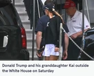 Após boatos sobre morte, Trump é fotografado com neta indo jogar golfe