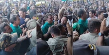 Flávio Bolsonaro é recebido aos gritos de 'mito' na Bahia Farm Show e diz: 'Parece que estou na corda do Chiclete'