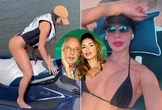 Noiva 52 anos mais jovem de ex-presidente da CBF anda de jet ski e posa de fio-dental em mansão