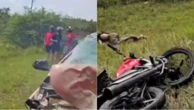 Duas pessoas morrem após acidente grave entre carro e sete motos na BA-504