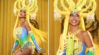 Sabrina Sato abre o Carnaval do Rio com look em homenagem a Fernanda Torres