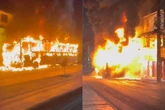 Ônibus é completamente destruído por incêndio em Salvador