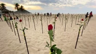 Erschreckendes Mahnmal: Jede dieser Rosen steht für 1000 Corona-Tote