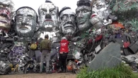 Schrott-Skulptur für G7-Gipfel – Künstler bauen Köpfe der Staatschefs aus Müll nach