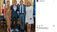 Bauchfrei und in Turnschuhen: Die Biebers treffen die Macrons