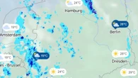 Echtzeit und Vorhersage Vereinzelt Gewitter möglich: Karten zeigen, wo am Nachmittag Unwetter aufziehen