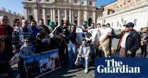 Holy cow! Protesting Italian farmers bring bovine to mass with the pope