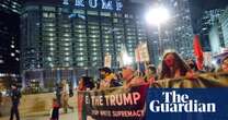 Protesters gather outside Chicago's Trump Tower after election landslide – video