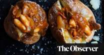 Nigel Slater’s recipes for baked potatoes, beans and chilli, and potato, cheddar and rosemary pie