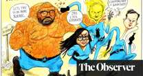 The Feeble Four: Tory superheroes assemble – cartoon