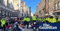 Hundreds protest in London as jailed climate activists’ appeals are heard