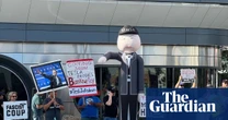 ‘We got a lot of honks in solidarity’: anti-Musk protests ripple at LA’s Tesla Diner
