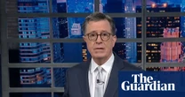 Stephen Colbert on Trump’s 22ft gold statue at his golf club: ‘recreational idolatry’