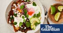 Thomasina Miers’ recipes for chilaquiles with smoky tomatillo salsa and black beans, and pink grapefruit mocktail