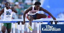 American Ja’Kobe Tharp smashes 110m hurdles world record at college championships