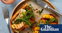 Georgina Hayden’s recipe for grilled peach, gorgonzola and thyme tartine