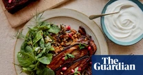 Sami Tamimi’s recipes for aubergine dolma bake with a spicy herb and spinach salad