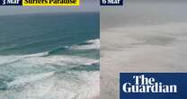 Before and after: the beaches in the path of Tropical Cyclone Alfred – video