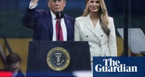 Gathering stormclouds can’t wipe smile from Trump’s face as long-held dream of military parade is realised