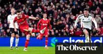 Diogo Jota rescues point for 10-man Liverpool to deny Fulham famous win