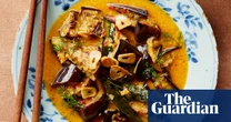 Julie Lin’s recipes for cooking for one: yellow curry with baby aubergine, and Chinese-style spicy garlic celery