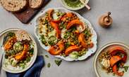 Honey-roasted squash and goat’s cheese salad with chickpeas – recipe