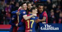 European football: Lewandowski caps win over 10-man Sociedad as Barça go top