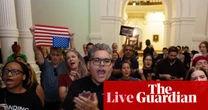 Texas Democrats shadowed by law enforcement officers to stop them repeating protest over redrawing congressional districts – US politics live