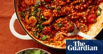 Sami Tamimi’s recipes for prawn and tomato stew with fregola, and herby quick-pickled vegetable salad