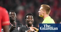 Referee abandons Belgian Pro League match in 87th minute after being hit by cup