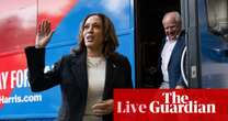 Voter enthusiasm spikes after Kamala Harris enters race, poll finds; VP to give first interview since launching campaign – live