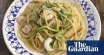 Rachel Roddy’s recipe for spaghetti with prawns, courgettes and gremolata | A kitchen in Rome