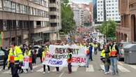 Multitudinaria manifestación en Avilés contra el cierre de Saint Gobain