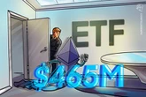  BlackRock leads record $465M spot Ether ETF daily outflows 