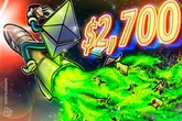  Staked Ethereum hits all-time high as ETH tops $2.7K 
