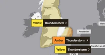 Met Office 'danger to life' warning as amber alert issued for thunderstorms