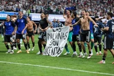 Falklands protests to FIFA about players' flashing banner claiming Argentina owns islands