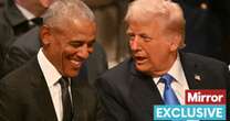 Jimmy Carter funeral: Obama and Trump spotted 'gossiping' as Melania 'flirts' with husband