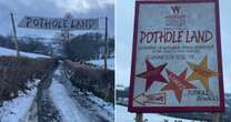 UK's 'Pothole Land' where furious villagers have erected their own warning signs