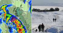 UK weather maps reveal '10cm per hour' snow and torrential rain TWIN THREAT will batter Brits