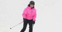 It's the battle of the pink ski coats as Coleen and Rebekah hit the slopes in rival glamorous looks