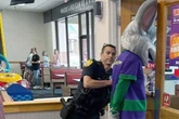 Popular mascot Chuck E Cheese gets arrested and cuffed in front of crying kids
