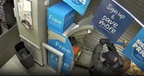 Moment £92,000 erupts from Co-op cashpoint as bomb explodes in robber's face