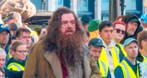 Young new Harry Potter star spotted with Nick Frost's Hagrid for first time in magical first look