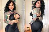 Tattoo model dubbed 'true goddess' as she flashes bum in see-through trousers